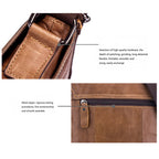 Leather Cowhide Vertical Business Crossbody Bag