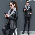 Short Fur Plus Velvet Warm Leather Jacket