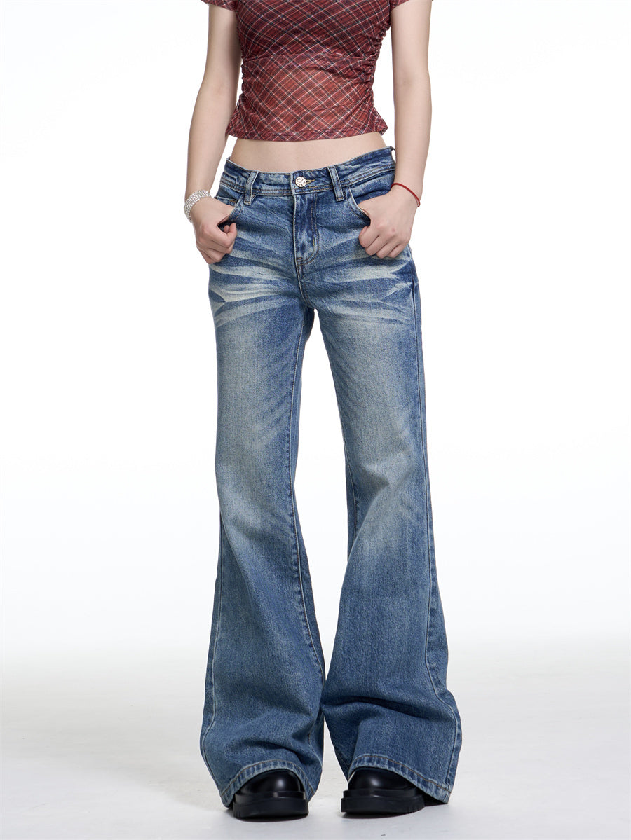 American-style Retro Washed Skinny Jeans Women's High Street Slimming