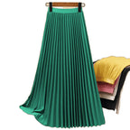 Women's Solid Color Fashion Pleated High Waist Pleated Skirt