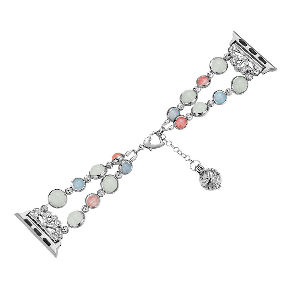 Fashion Creative Luminous Bead Metal Strap