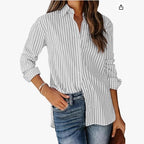 European And American Trendy Shirt Striped Pattern Printed 3D Shirt