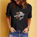 Summer Women's Graphic Print Crew Neck Short-sleeved T-shirt