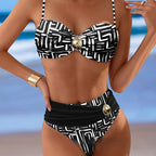 Women's Sexy European And American Vintage Backless Bikini Swimsuit Suit