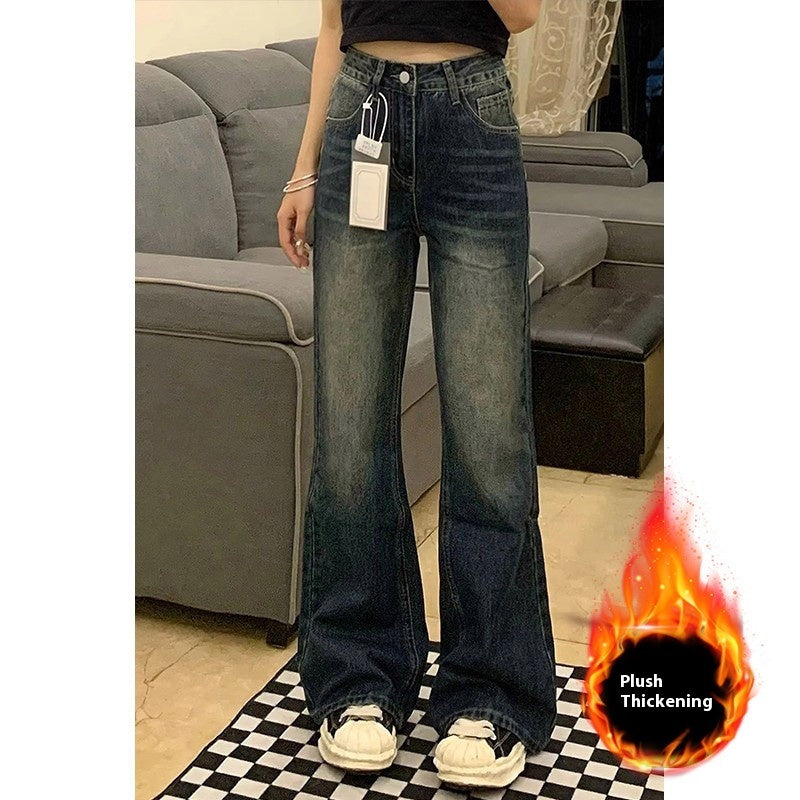 Women's Retro Blue Skinny Jeans Plus Size