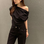 Summer New Niche Irregular Shoulder Design Sense